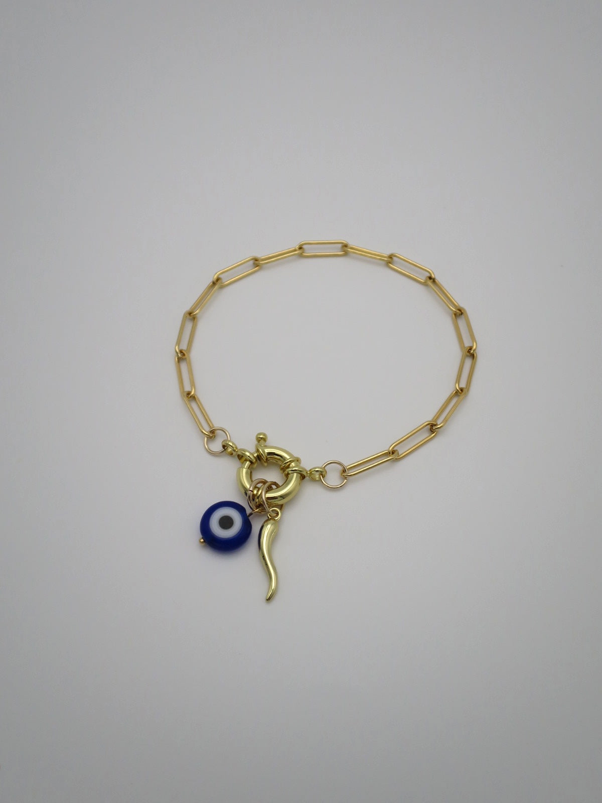 Paperclip Chain Bracelet with Sailor Clasp
