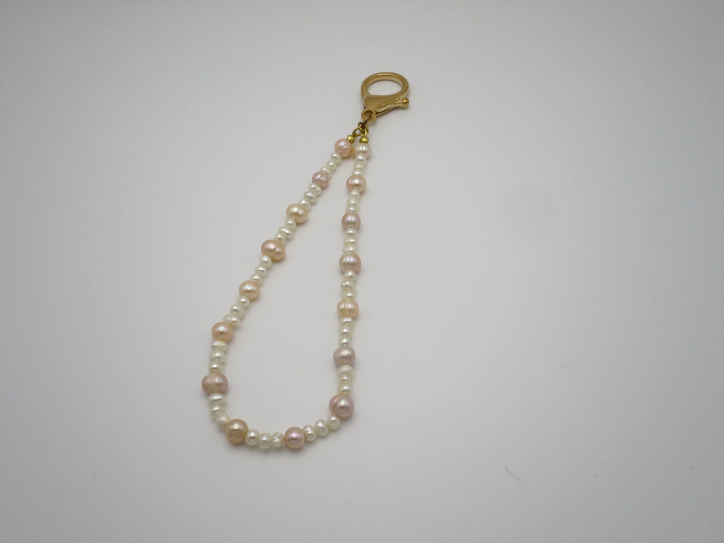 Pink + White Pearl Bag Charm
