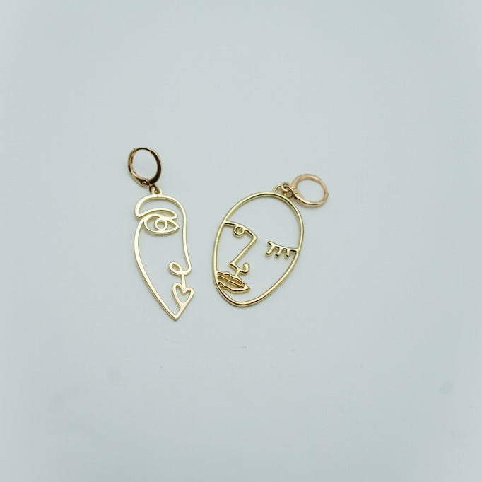Face Earrings (One half one full face)