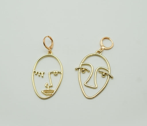 Face Charm Hoops