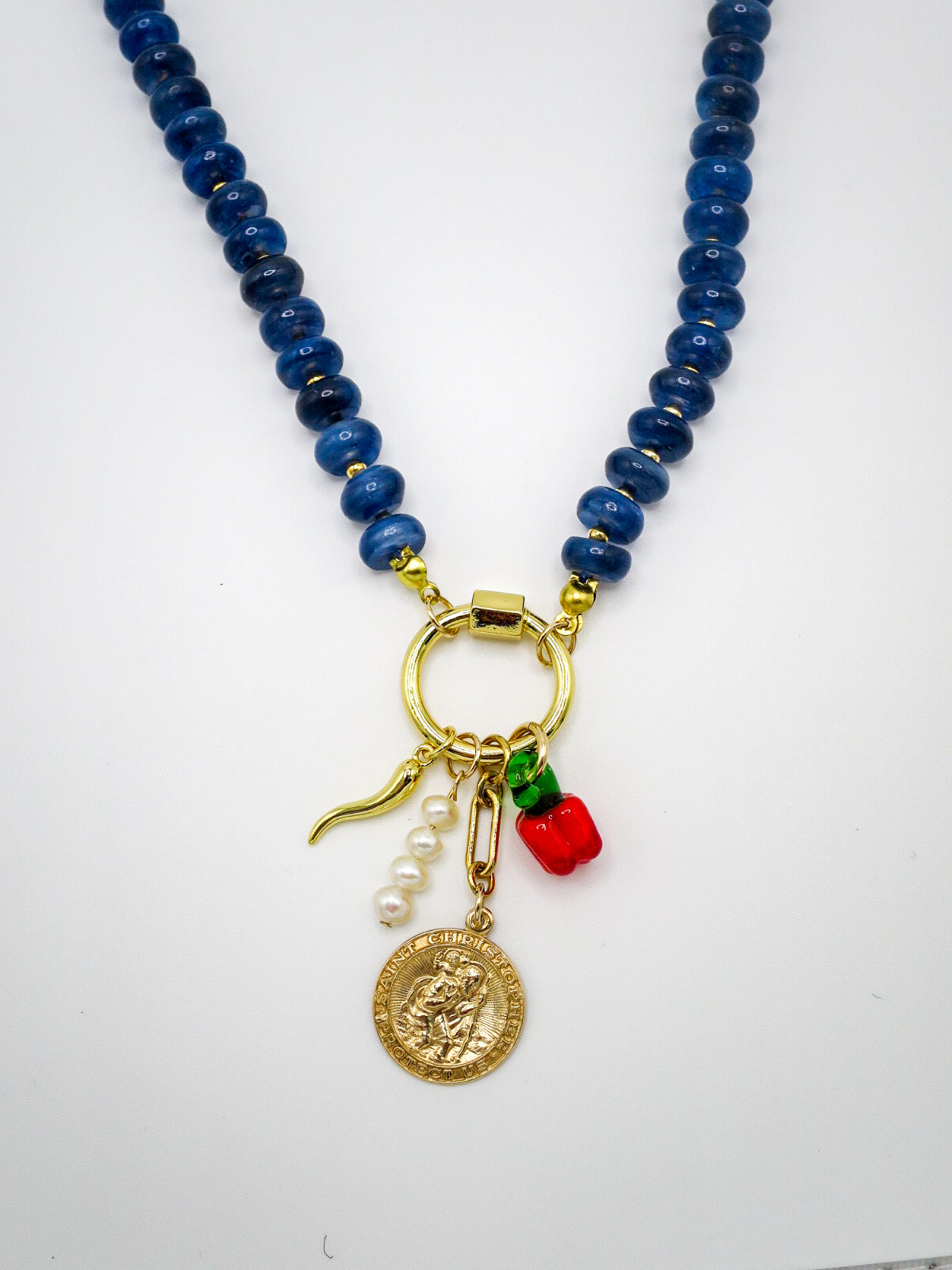 Kyanite Necklace with Carabiner