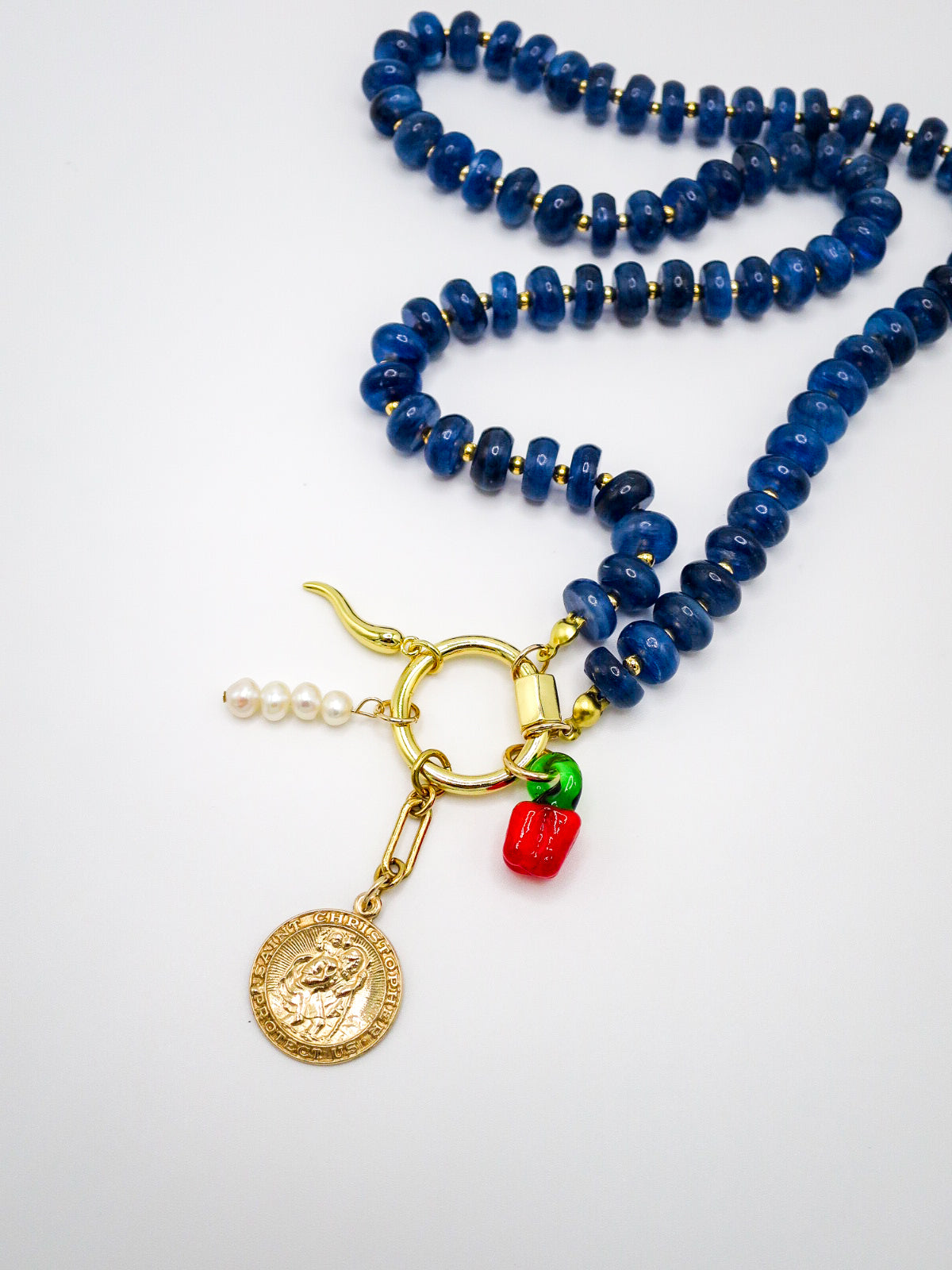Kyanite Necklace with Carabiner
