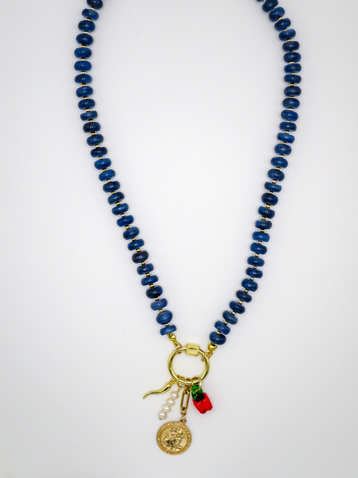 Kyanite Necklace with Carabiner