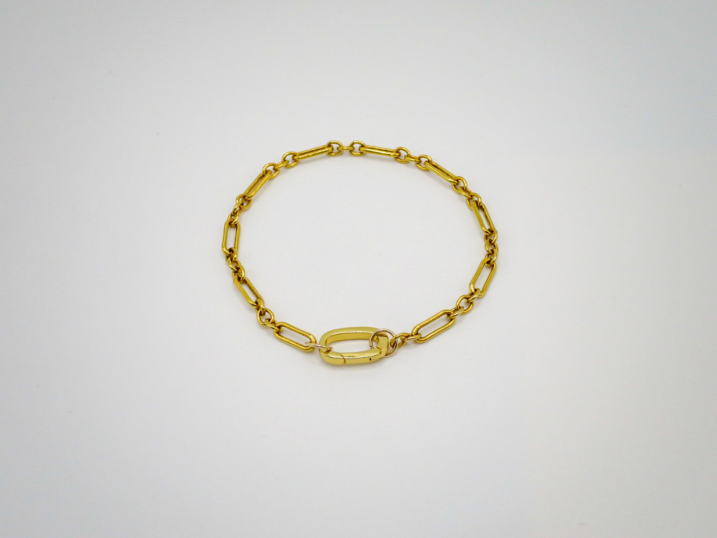 Long & Short Cable Chain Bracelet with Carabiner