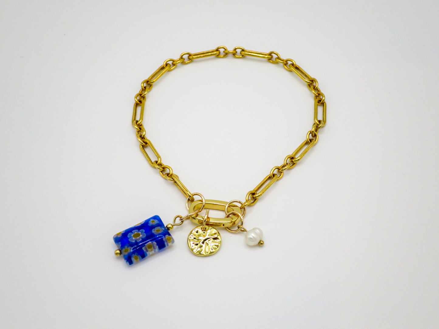Long & Short Cable Chain Bracelet with Carabiner