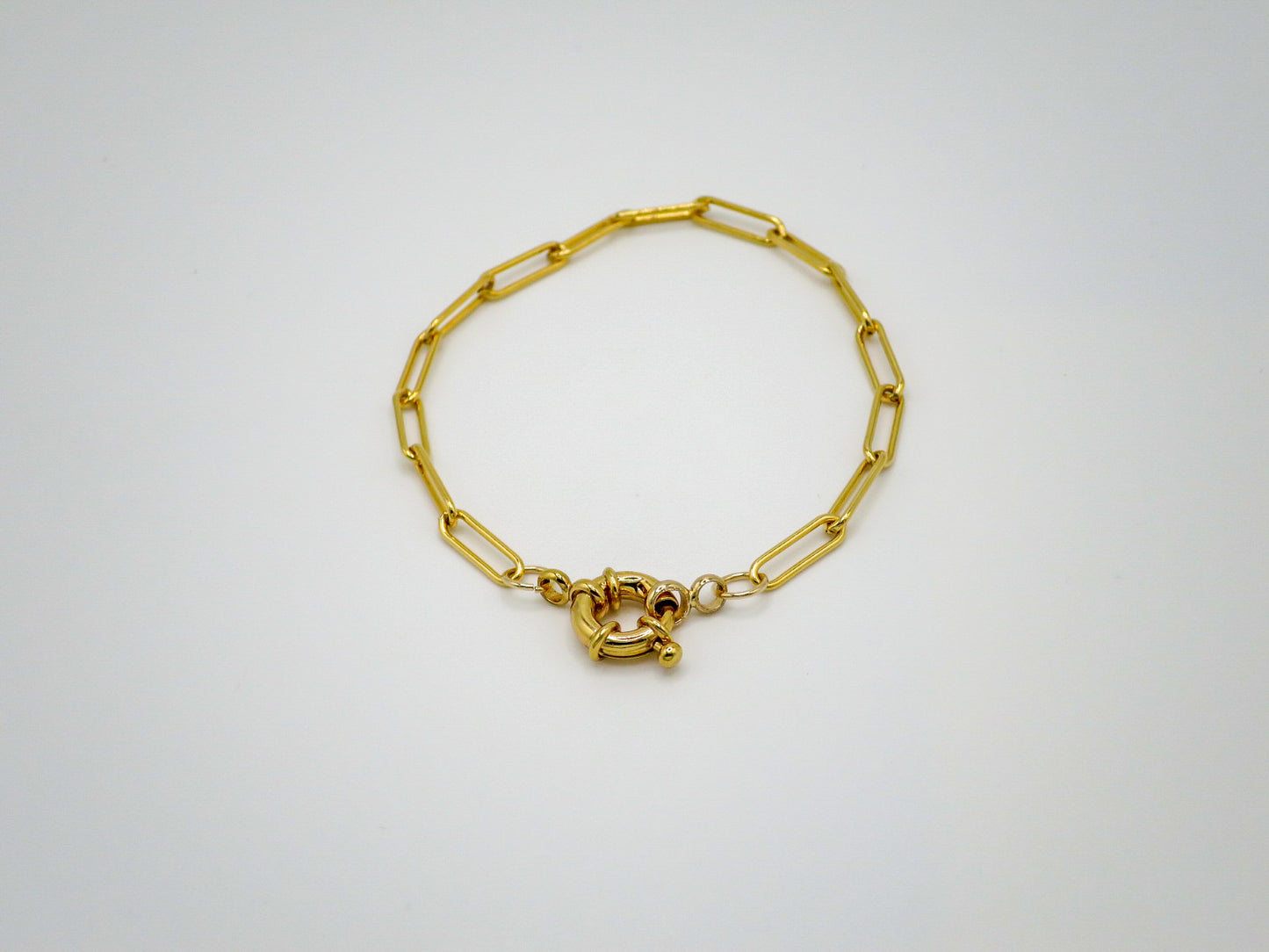 Paperclip Chain Bracelet with Sailor Clasp