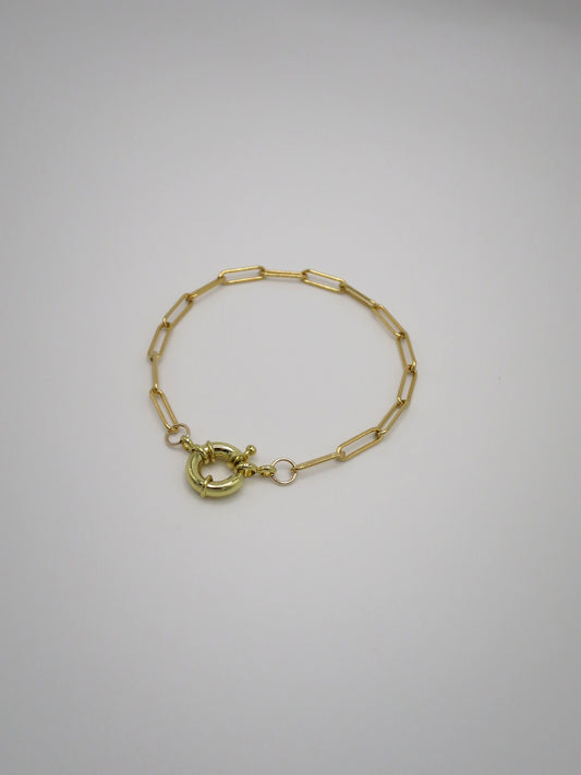 Paperclip Chain Bracelet with Sailor Clasp