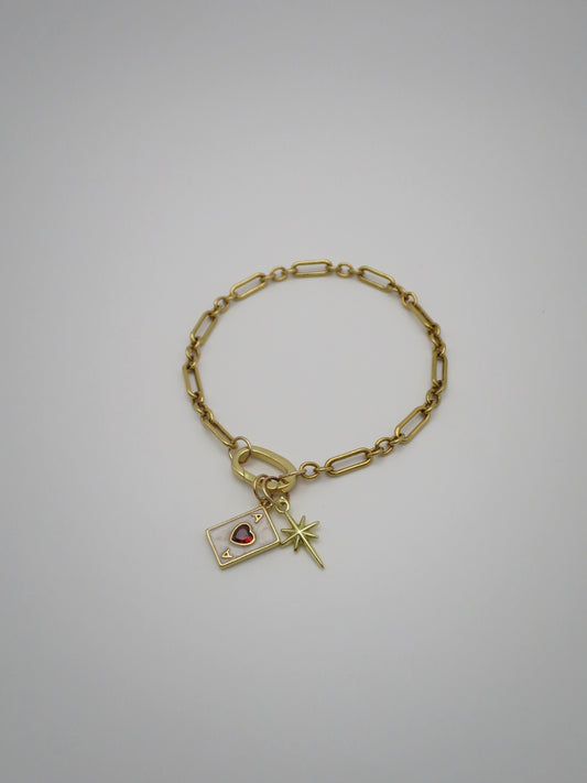 Long & Short Cable Chain Bracelet with Carabiner