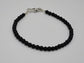 Men’s 4mm Matte Black Onyx Bracelet with Sterling Silver