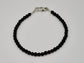 Men’s 4mm Matte Black Onyx Bracelet with Sterling Silver