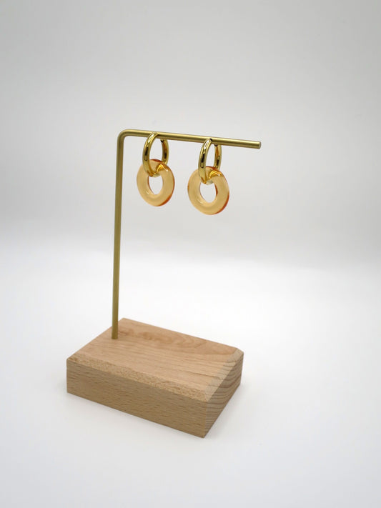 Amber Resin Loop Hoops