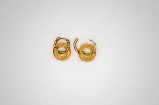 Amber Resin Loop Hoops