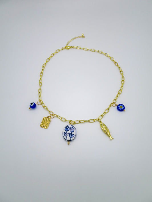 Blue Charm Necklace