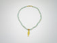 Faceted Seafoam Beaded Necklace with Fish Charms
