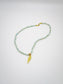 Faceted Seafoam Beaded Necklace with Fish Charms