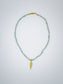 Faceted Seafoam Beaded Necklace with Fish Charms