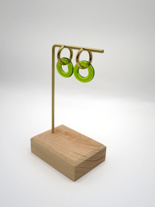 Green Resin Loop Hoops