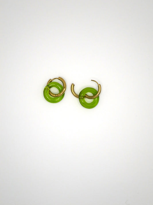 Green Resin Loop Hoops
