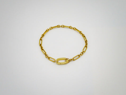 Long & Short Cable Chain Bracelet with Carabiner