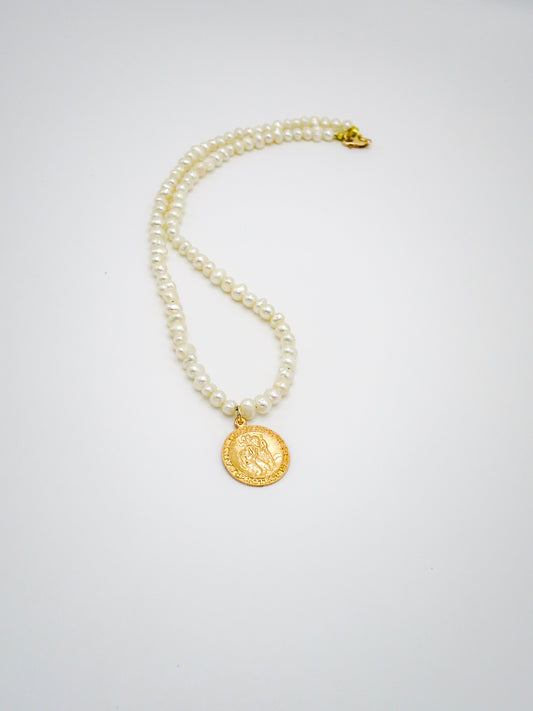 Pearl Medallion Necklace