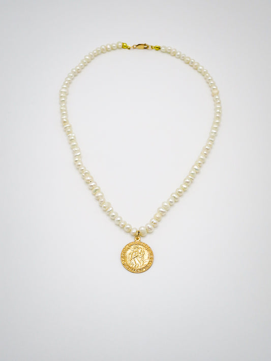 Pearl Medallion Necklace