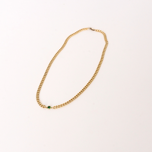 Curb Chain with Gemstone Necklace