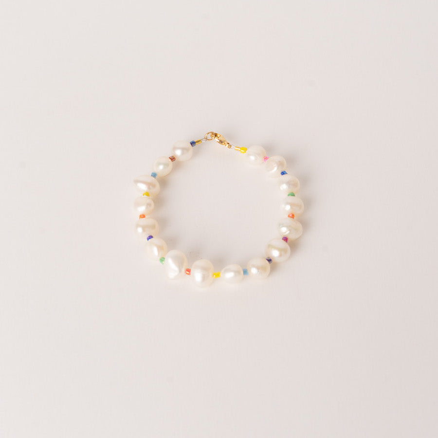 Large Rainbow Pearl Bracelet